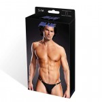Blueline Performance Microfiber Thong with Metal Rings Sports Brief Black